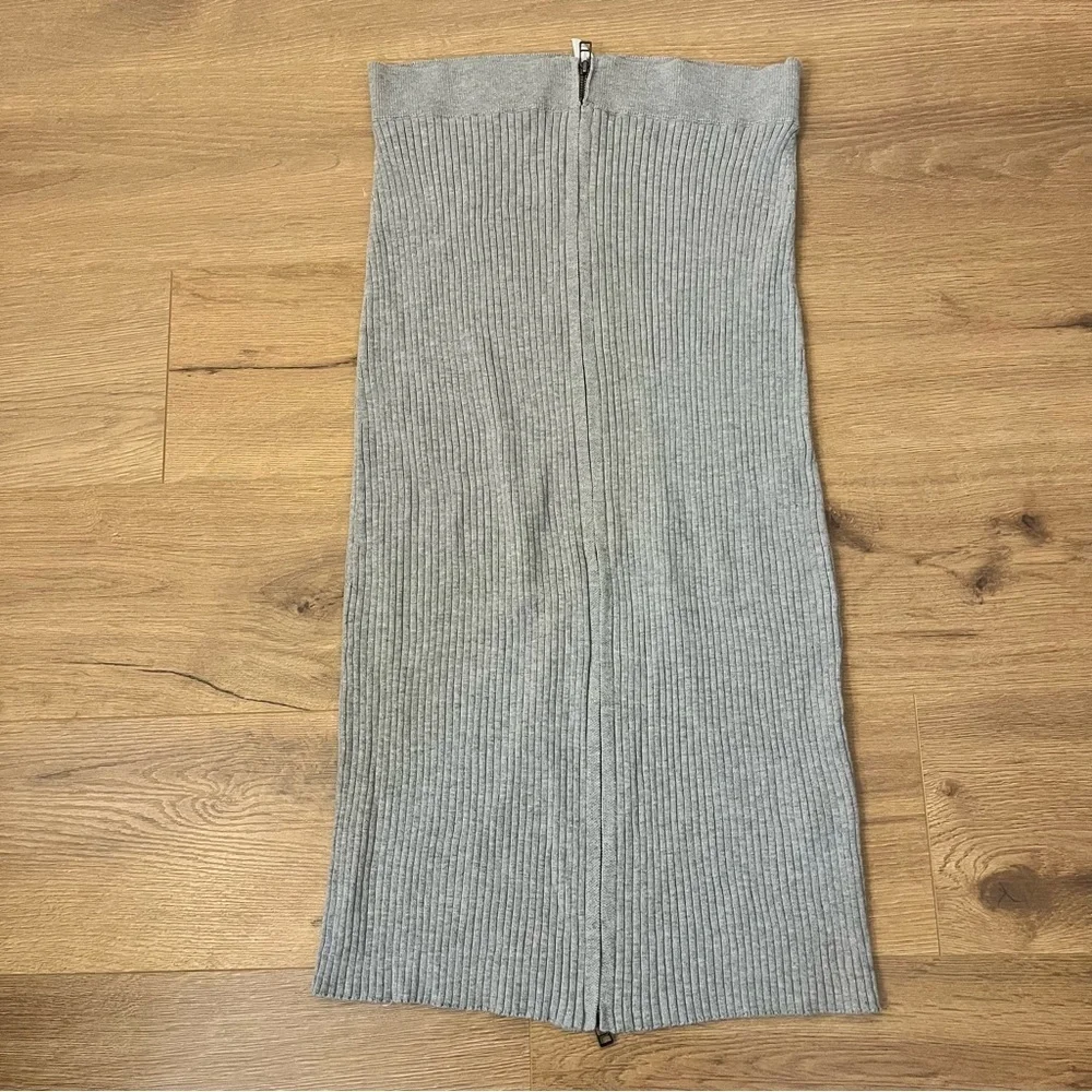 Daily Practice | Ribbed gray sweater midi skirt Women’s size M Anthropologie - Picture 3 of 9